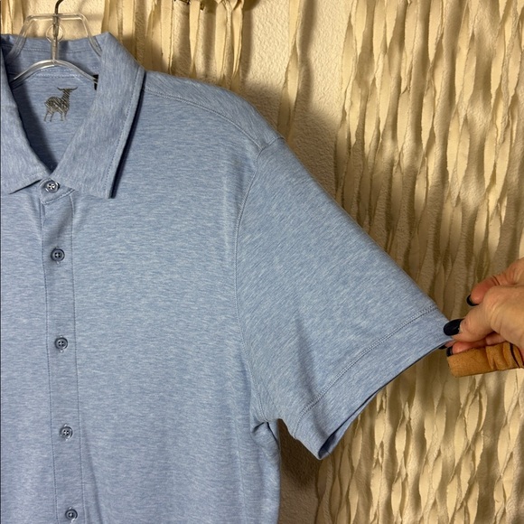 Raffi Men's Light Blue Short Sleeve Button Down Casual Shirt M - Picture 3 of 9